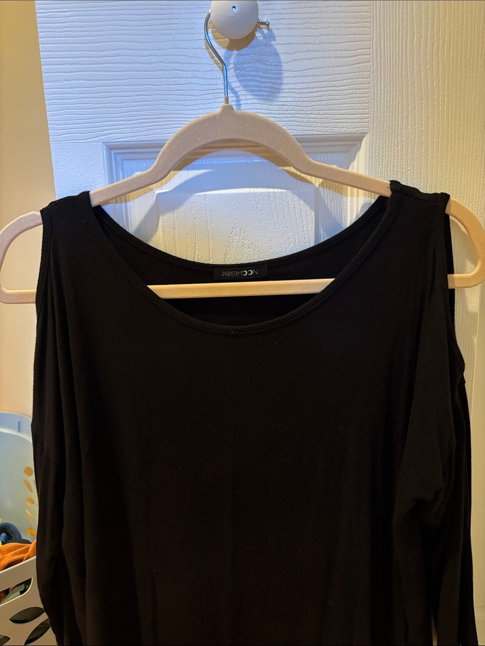 Papermoon Black Long Sleeve Scoop Neck Top
